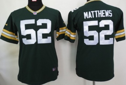 Kids Nike NLF Game Jersey Green Bay Packers #52 Clay Matthews Green 