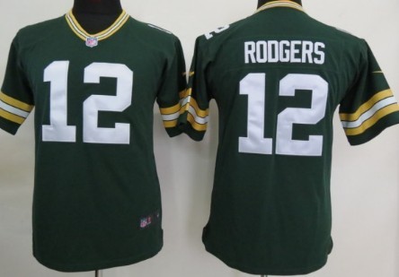 Kids Nike NLF Game Jersey Green Bay Packers #12 Aaron Rodgers Green 