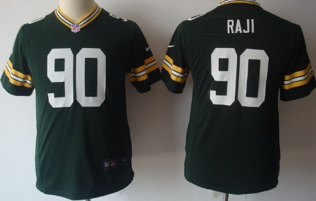 Kids Nike NLF Game Jersey Green Bay Packers #90 B.J. Raji Green 