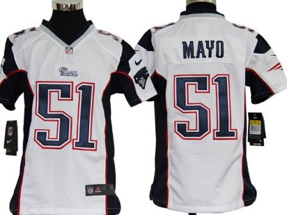 Kids Nike NFL Game Jersey  New England Patriots #51 Jerod Mayo White 