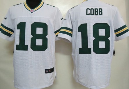 Men's Green Bay Packers #18 Randall Cobb White Elite Jersey