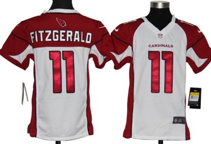 Kid's Arizona Cardinals #11 Larry Fitzgerald White Nik Game Jersey