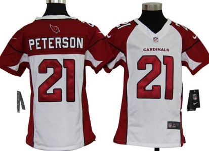 Kid's Arizona Cardinals #21 Patrick Peterson White Nik Game Jersey