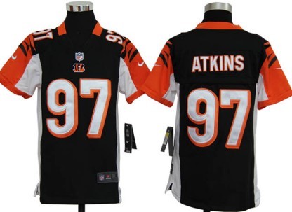 Nike Cincinnati Bengals #97 Geno Atkins Black Game Kids Jersey