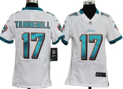 Nike NFL Miami Dolphins #17 Ryan Tannehill White Game Kids Jersey