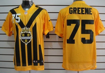 Men's Pittsburgh Steelers #75 Joe Greene 1933 Yellow Nik Throwback Jersey