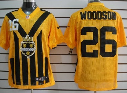 Men's Pittsburgh Steelers #26 Rod Woodson 1933 Yellow Nik Throwback Jersey