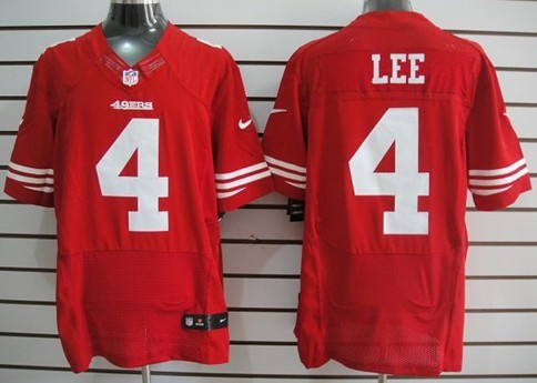 Mens San Francisco 49ers #4 Andy Lee Red Nik Elite Jersey