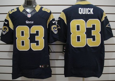 Mens Nike St. Louis Rams #83 Brian Quick Navy Blue Elite Jersey