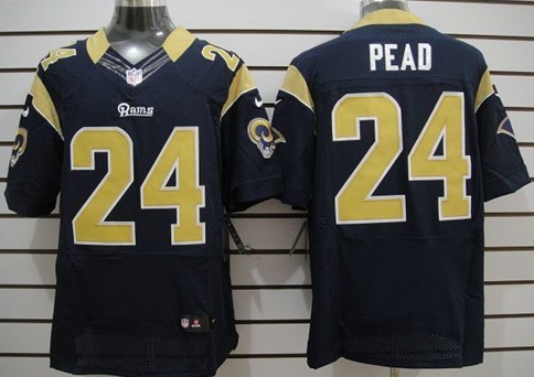 Mens Nike St. Louis Rams #24 Isaiah Pead Navy Blue Elite Jersey