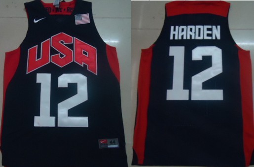 2012 Olympics Team USA #12 James Harden Revolution 30 Swingman Blue Jersey