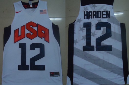 2012 Olympics Team USA #12 James Harden Revolution 30 Swingman White Jersey