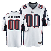 Nike New England Patriots Youth Customized Game White Jersey