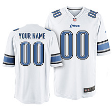 Men's Nike Detroit Lions Customized Game White Jersey (S-4XL)