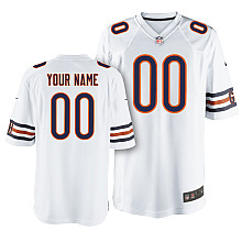 Men's Nike Chicago Bears Customized Game White Jersey (S-4XL)