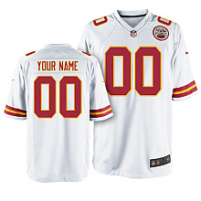 Men's Nike Kansas City Chiefs Customized Game White Jersey (S-4XL)