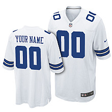 Men's Nike Dallas Cowboys Customized Game White Jersey (S-4XL)