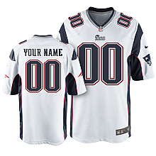 Men's Nike New England Patriots Customized Game White Jersey (S-4XL)