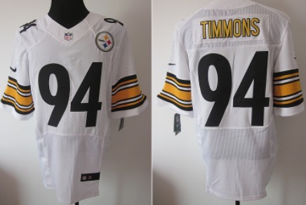 Men's Pittsburgh Steelers #94 Lawrence Timmons White Nik Elite Jersey