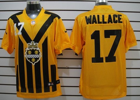 Men's Pittsburgh Steelers #17 Mike Wallace 1933 Yellow Nik Throwback Jersey
