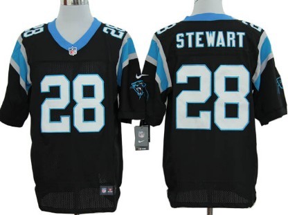 Mens Nike NFL Elite Jersey Carolina Panthers #28 Jonathan Stewart Black 