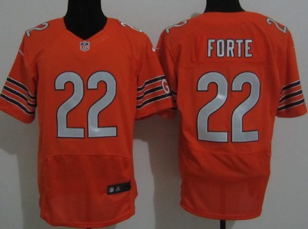 Mens Nike NFL Elite Jersey Chicago Bears #22 Matt Forte Orange 