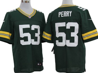 Mens Nike NFL Elite Jersey Green Bay Packers #53 Nick Perry Green 
