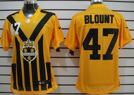 Men's Pittsburgh Steelers #47 Mel Blount 1933 Yellow Throwback Nik Jersey