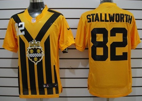 Men's Pittsburgh Steelers #82 John Stallworth 1933 Yellow Throwback Nik Jersey