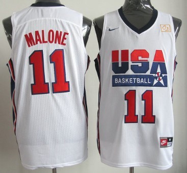 Men's nike Team USA Basketball Jerseys #11 Scottie Pippen White Throwback 