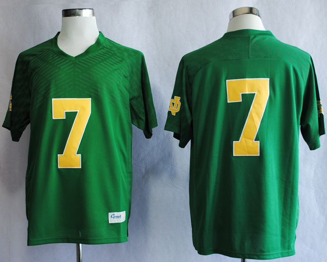 Men's Notre Dame Fighting Irish #7 Stephon Tuitt Adidas Green Throwback Jersey