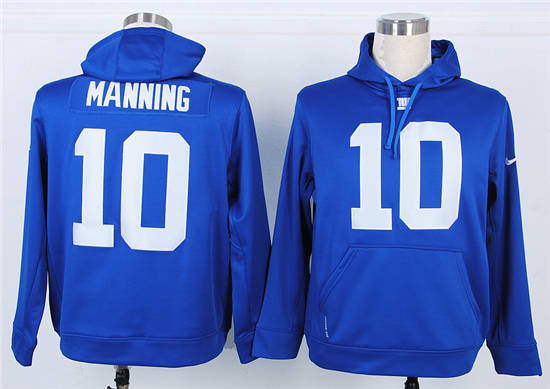 New York Giants #10 Eli Manning  Nik hoody blue