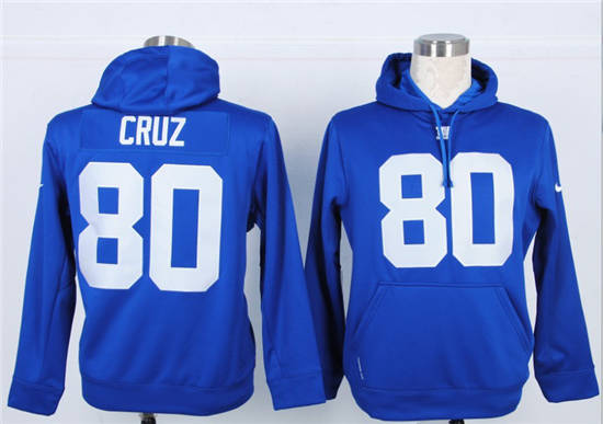 New York Giants #80 Victor Cruz Blue Nik hoody blue