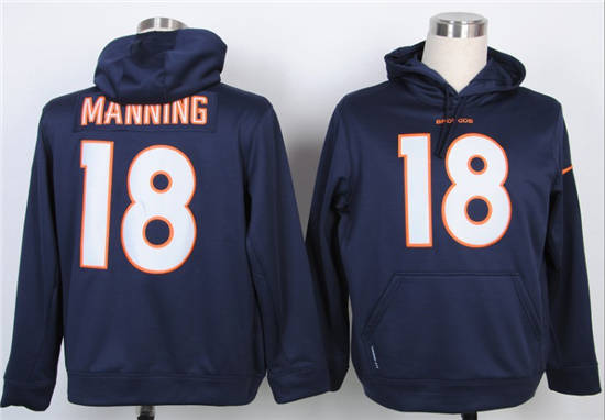Denver Broncos #18 Peyton Manning Nike hoody blue