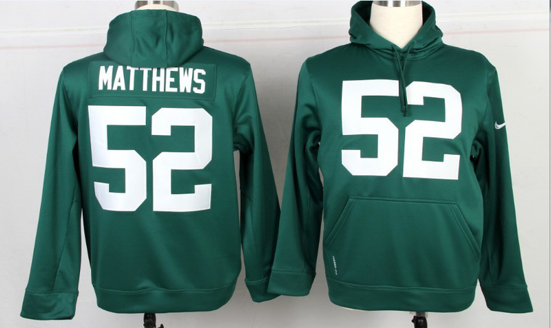 Green Bay Packers #52 Clay Matthews Nike hoody Green
