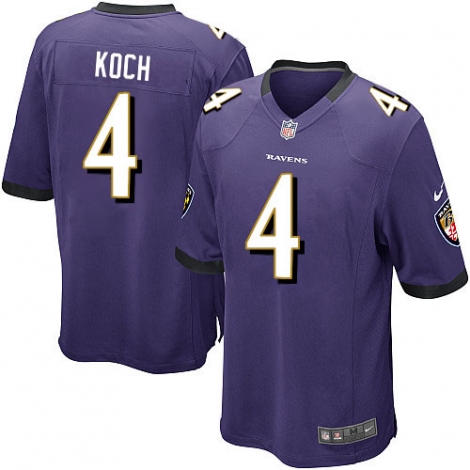 Men's Baltimore Ravens #4 Sam Koch Purple Nik Elite Jersey