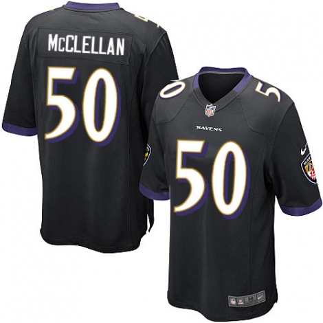 Men's Baltimore Ravens #50 Albert McClellan Black Nik Elite Jersey