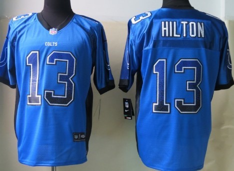 Men's Indianapolis Colts #13 T.Y. Hilton 2013 Nik Drift Fashion Blue Elite Jersey