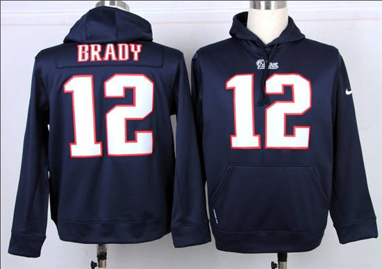 New England Patriots #12 Tom Brady Nike hoody Navy Blue