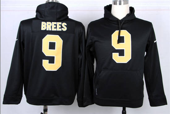 New Orleans Saints #9 Drew Brees  Nike hoody Black