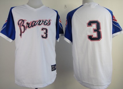 Men's Atlanta Braves #3 Dale Murphy 1974 White Pullover Throwback Jersey