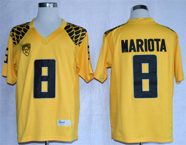 Men's Oregon Ducks #8 Marcus Mariota  2013 Yellow Limited Jersey