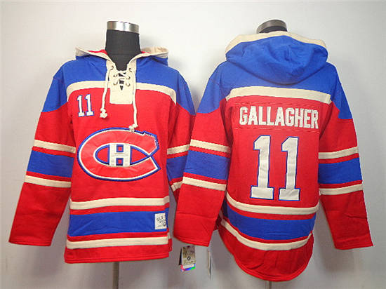 Montreal Canadiens #11 Brendan Gallagher Red Old Time Hockey