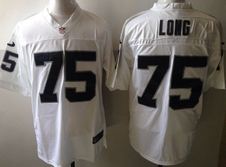 Men's Oakland Raiders #75 Howie Long White Nik Elite Jersey