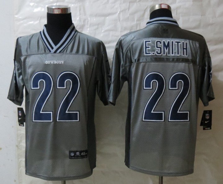 Men's Dallas Cowboys #22 Emmitt Smith Gray Nik Vapor Jerseys