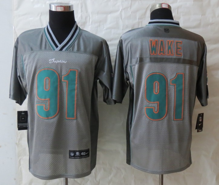 Men's Miami Dolphins #91 Cameron Wake  Grey Nik Vapor Jerseys