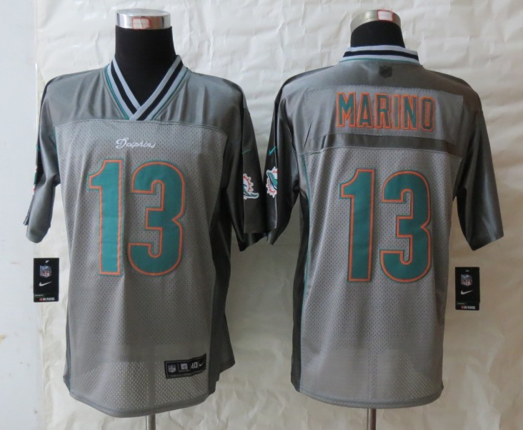 Men's Miami Dolphins #13 Dan Marino Grey Nik Vapor Jerseys