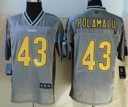 Men's Pittsburgh Steelers #43 Troy Polamalu 2013 Gray Nik Vapor Jerseys