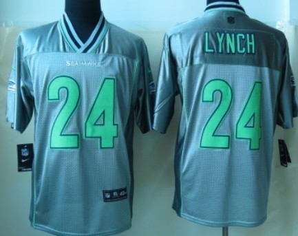 Men's Seattle Seahawks #24 Marshawn Lynch 2013 Gray Nik Vapor Jersey