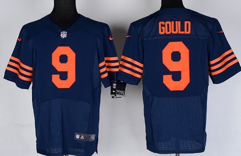 Mens Nike Elite Jersey Chicago Bears #9 Robbie Gould Blue With Orange 